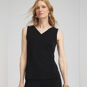Chicos Travelers Reversable Tank Top, Black